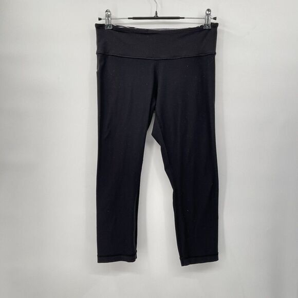 Lululemon Reversible Groove Legging Woman's 8 Black Cropped Capri Yoga‎ Y2K - Picture 1 of 13
